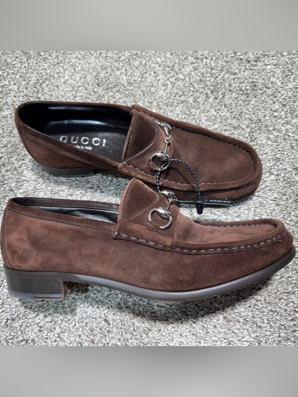 GUCCI Horsebit Suede Loafers Brown Mens 9.5 D Made in Italy Slip On Shoes - Picture 2 of 16